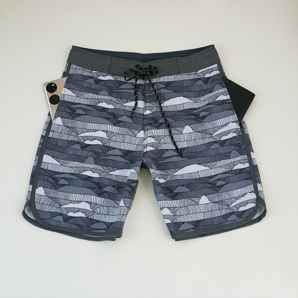 Men's Beach Shorts - In Stock | 4-Way Stretch Fabric, Digital Printing | Quick-Drying, Breathable, Water-Resistant & Sun-Protective | Cool Touch & Drape | Comfort-Focused