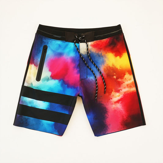 Men's Beach Shorts - Newly Upgraded | Seamless Fit Tech, 4-Way Stretch Fabric | Lightweight, Breathable, Cool-to-Touch & Sun-Protective | Athletic Design