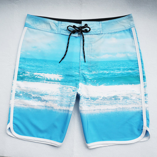 Men's Beach Shorts - In Stock | 4-Way Stretch Fabric, Digital Printing | Quick-Drying, Breathable, Water-Resistant & Sun-Protective | Cool Touch & Drape | Comfort-Focused
