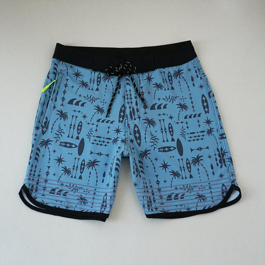 Men's Beach Shorts - In Stock | 4-Way Stretch Fabric, Digital Printing | Quick-Drying, Breathable, Water-Resistant & Sun-Protective | Cool Touch & Drape | Comfort-Focused