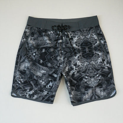 Men's Beach Shorts - In Stock | 4-Way Stretch Fabric, Digital Printing | Quick-Drying, Breathable, Water-Resistant & Sun-Protective | Cool Touch & Drape | Comfort-Focused